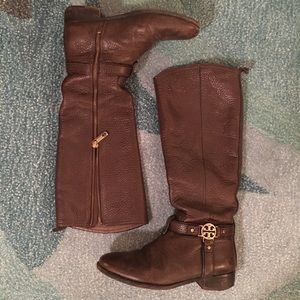 Brown Tory Burch Riding Boots